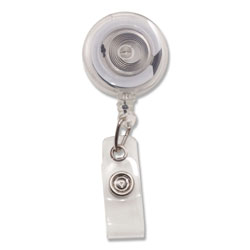 Advantus Translucent Retractable ID Card Reel, 34 in Extension, Clear, 12/Pack