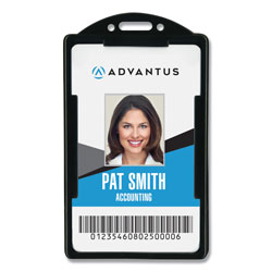 Advantus Vertical ID Card Holders, 2.38 x 3.68, Black, 25/Pack