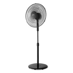 Alera 16 in 3-Speed Oscillating Pedestal Stand Fan, Metal, Plastic, Black