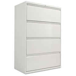 Alera Lateral File, 4 Legal/Letter-Size File Drawers, Light Gray, 36 in x 18 in x 52.5 in
