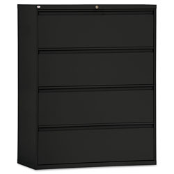 Alera Lateral File, 4 Legal/Letter-Size File Drawers, Black, 42 in x 18 in x 52.5 in