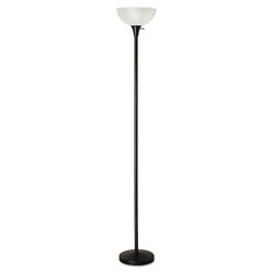 Alera Floor Lamp, 71 in High, Translucent Plastic Shade, 11.25 inw x 11.25 ind x 71 inh, Matte Black