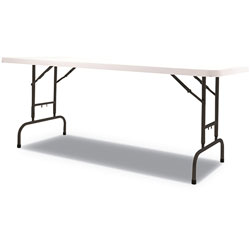 Alera Adjustable Height Plastic Folding Table, 72w x 29 5/8d x 29 1/4 to 37 1/8h, White