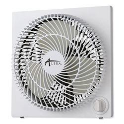 Alera 9 in 3-Speed Desktop Box Fan, Plastic, White