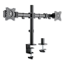 Alera AdaptivErgo Pole-Mounted Monitor Arm, Dual Monitor up to 30 in, Black