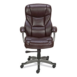 Alera Alera Birns Series High-Back Task Chair, Supports Up to 250 lb, 18.11 in to 22.05 in Seat Height, Brown Seat/Back, Chrome Base