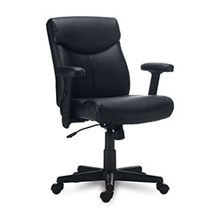 Alera Alera Harthope Leather Task Chair, Supports Up to 275 lb, Black Seat/Back, Black Base