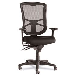 Alera Elusion Series Mesh High-Back Multifunction Chair, Supports up to 275 lbs, Black Seat/Black Back, Black Base (ALEEL41ME10B)