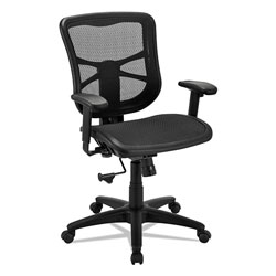 Alera Elusion Series Mesh Mid-Back Swivel/Tilt Chair, Supports up to 275 lbs., Black Seat/Black Back, Black Base (ALEEL42B18)