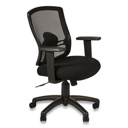 Alera Etros Series Mesh Mid-Back Petite Swivel/Tilt Chair, Supports up to 275 lbs, Black Seat/Black Back, Black Base (ALEET4017B)