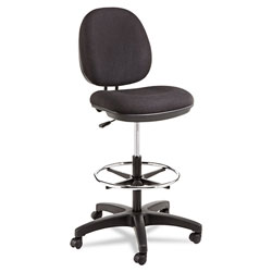Alera Interval Series Swivel Task Stool, 33.26 in Seat Height, Supports up to 275 lbs, Black Seat/Black Back, Black Base