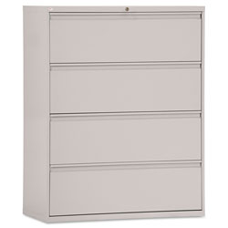Alera Lateral File, 4 Legal/Letter-Size File Drawers, Light Gray, 42 in x 18 in x 52.5 in