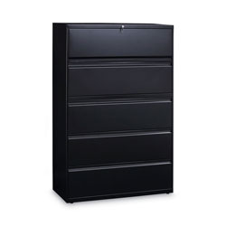 Alera Lateral File, 5 Legal/Letter/A4/A5-Size File Drawers, Black, 42 in x 18 in x 64.25 in