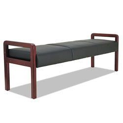Alera Reception Lounge WL Series Bench, 65.75w x 22.25d x 22.88h, Black/Mahogany