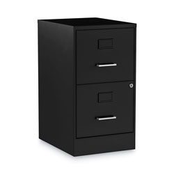Alera Soho Vertical File Cabinet, 2 Drawers: File/File, Letter, Black, 14 in x 18 in x 24.1 in