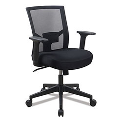 Alera Workspace by Alera Mesh Back Fabric Task Chair, Supports Up to 275 lb, 17.32 in to 21.1 in Seat Height, Black Seat, Black Back