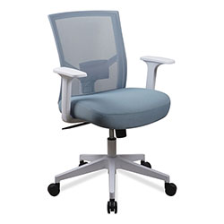 Alera Workspace by Alera Mesh Back Fabric Task Chair, Supports Up to 275 lb, 17.32 in to 21.1 in Seat Height, Seafoam Blue Seat/Back