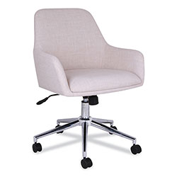 Alera Workspace by Alera Mid-Century Task Chair, Supports Up to 275 lb, 18.9 in to 22.24 in Seat Height, Cream Seat, Cream Back