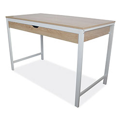 Alera Workspace by Alera Modern Writing Desk, 47.24 in x 23.62 in x 29.92 in, Beigewood/White