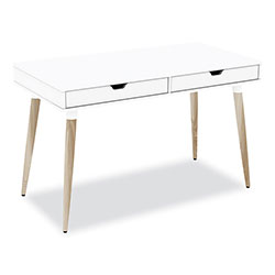Alera Workspace by Alera Scandinavian Writing Desk, 47.24 in x 23.62 in x 29.53 in, White/Beigewood