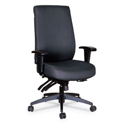 Alera Wrigley Series High Performance High-Back Multifunction Task Chair, Up to 275 lbs, Black Seat/Back, Black Base