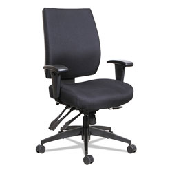 Alera Wrigley Series High Performance Mid-Back Multifunction Task Chair, Up to 275 lbs, Black Seat/Back, Black Base (ALEHPM4201)
