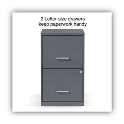 Alera Soho Vertical File Cabinet, 2 Drawers: File/File, Letter, Charcoal, 14 in x 18 in x 24.1 in