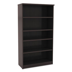 Alera Valencia Series Bookcase, Five-Shelf, 31 3/4w x 14d x 64 3/4h, Espresso