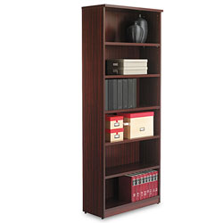 Alera Valencia Series Bookcase, Six-Shelf, 31 3/4w x 14d x 80 1/4h, Mahogany