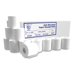 Alliance Armor Antimicrobial Receipt Roll Paper, 2.25 in x 130 ft, White, 50/Carton