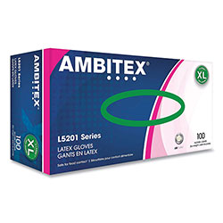 AMBITEX® L5201 Series Powder-Free Latex Gloves, 4 mil, X-Large, Cream, 100/Box