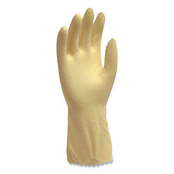 AMBITEX® Pro L6500 Series Flock-Lined Latex Gloves, 12 in Long, 15 mil, Large, Yellow, 12 Pairs