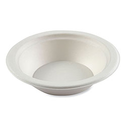 Amercare Bagasse PFAS-Free Dinnerware, Bowl, 12 oz, White, 1,000/Carton