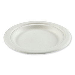 Amercare Bagasse PFAS-Free Dinnerware, Plate, 6 in, White, 1,000/Carton