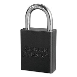 American Lock Solid Aluminum Padlocks, 1/4 in Dia, 1 in L X 3/4 in W, Black