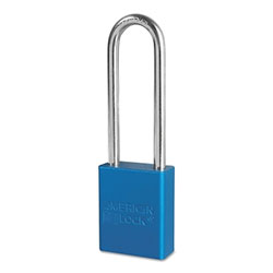 American Lock Solid Aluminum Padlocks, 1/4 in Dia, 3 in L X 3/4 in W, Blue