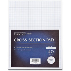 Ampad Cross Section Pads, Ruled 10x10 Sq/Inch, 40 sheets, 8-1/2"x11", White