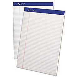 Ampad Perforated Writing Pads, Narrow Rule, 50 White 8.5 x 11.75 Sheets, Dozen