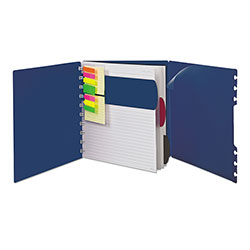 Ampad Versa Crossover Notebook, 3 Subject, Wide/Legal Rule, Navy Cover, 11 x 8.5, 60 Sheets