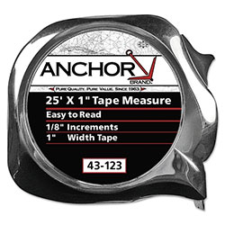 Anchor Easy to Read Tape Measure, 1 in x 25 ft, Yellow