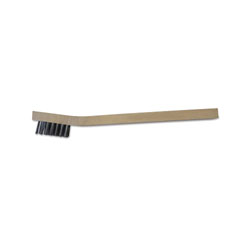 Anchor Inspection Brush, 3 x 7 Rows, Stainless Steel Bristles, Curved Wood Handle