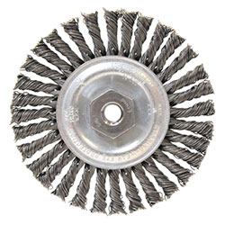 Anchor Narrow Face Stringer Bead Wheel Brush, 4 D x 3/16 W, 0.02 Carbon Steel, 3/8 - 24