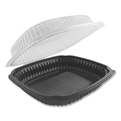 Anchor Packaging Culinary Lites Microwavable Container, 47.5 oz, 10.56 x 9.98 x 3.18, Clear/Black, 100/Carton