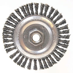 Anchor Stringer Bead Wheel Brushes, 5 in D x 3/16 in W, 0.02 in Steel Wire