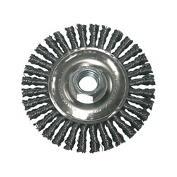 Anchor Stringer Bead Wheel Brushes, 6 in dia x 3/6 in W, 0.02 in, Stainless Steel