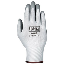 Ansell HyFlex® 11-800 Nitrile Foam Palm Coated Gloves, Size 9, Gray/White
