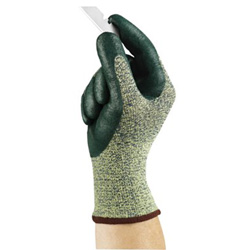 Ansell HyFlex® 11-511 Nitrile Palm Coated Gloves, Size 9, Green/Yellow