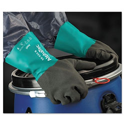Ansell AlphaTec® 58-530B/58-535B Gloves, 9, Grey/Teal, 12 in Cuff, 58-530B