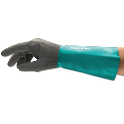 Ansell AlphaTec® 58-530B/58-535B Gloves, 9, Grey/Teal, 14 in Cuff, 58-5035B