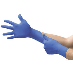 Ansell Cobalt® N19 Nitrile Powder-Free Disposable Gloves, Textured, 3.9 mil Palm/4.3 mil Finger, Small, Cobalt
